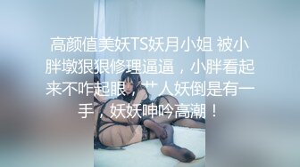 高颜值美妖TS妖月小姐 被小胖墩狠狠修理逼逼，小胖看起来不咋起眼，艹人妖倒是有一手，妖妖呻吟高潮！