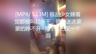 [MP4/ 533M] 极品少女睡着觉都被叫起来干，眼睛迷迷蒙蒙的睁不开~两个鸡巴叉一个洞